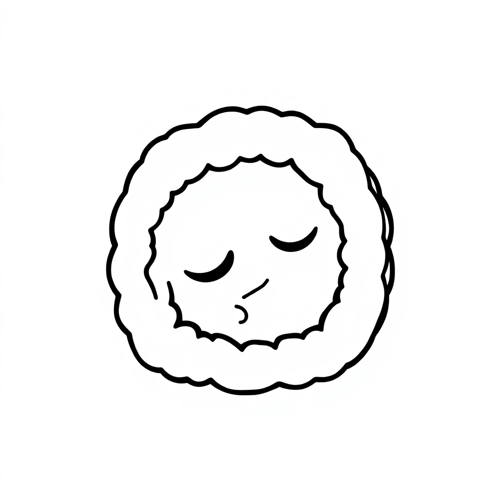 Sleepy Sushi Roll Coloring Page