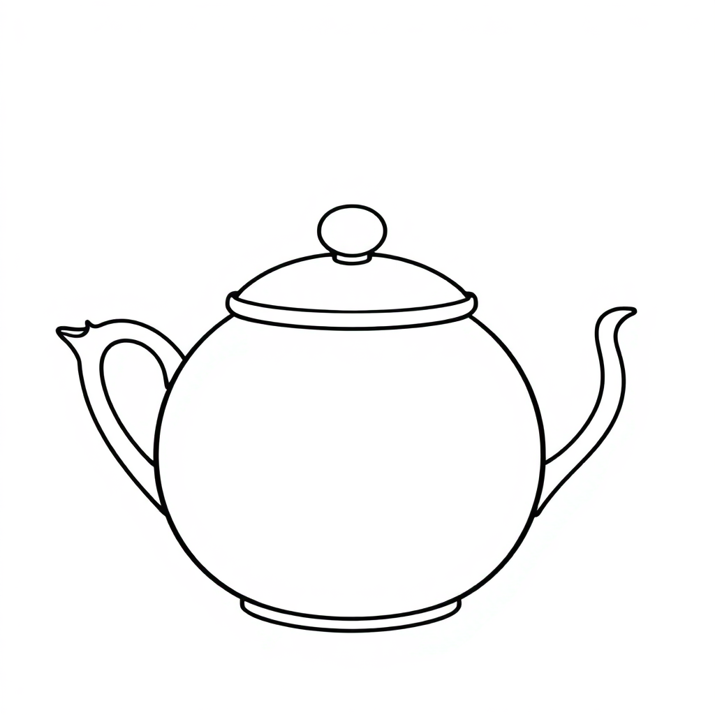 Sleepy Tea Pot Coloring Page