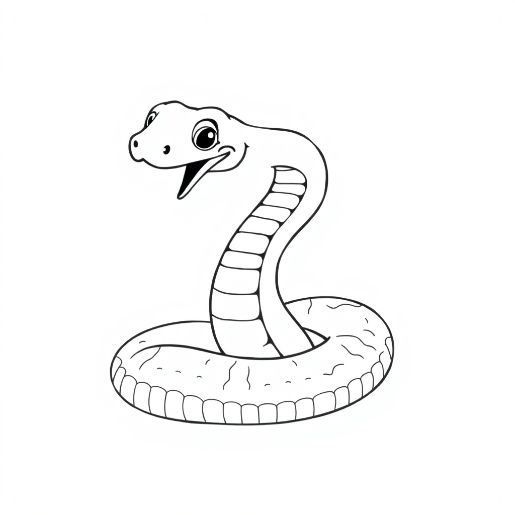 Snake Coiled Coloring Page