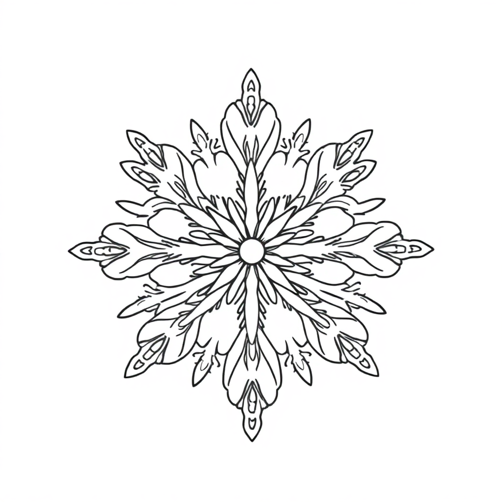 Snowflake Mandala Coloring Page