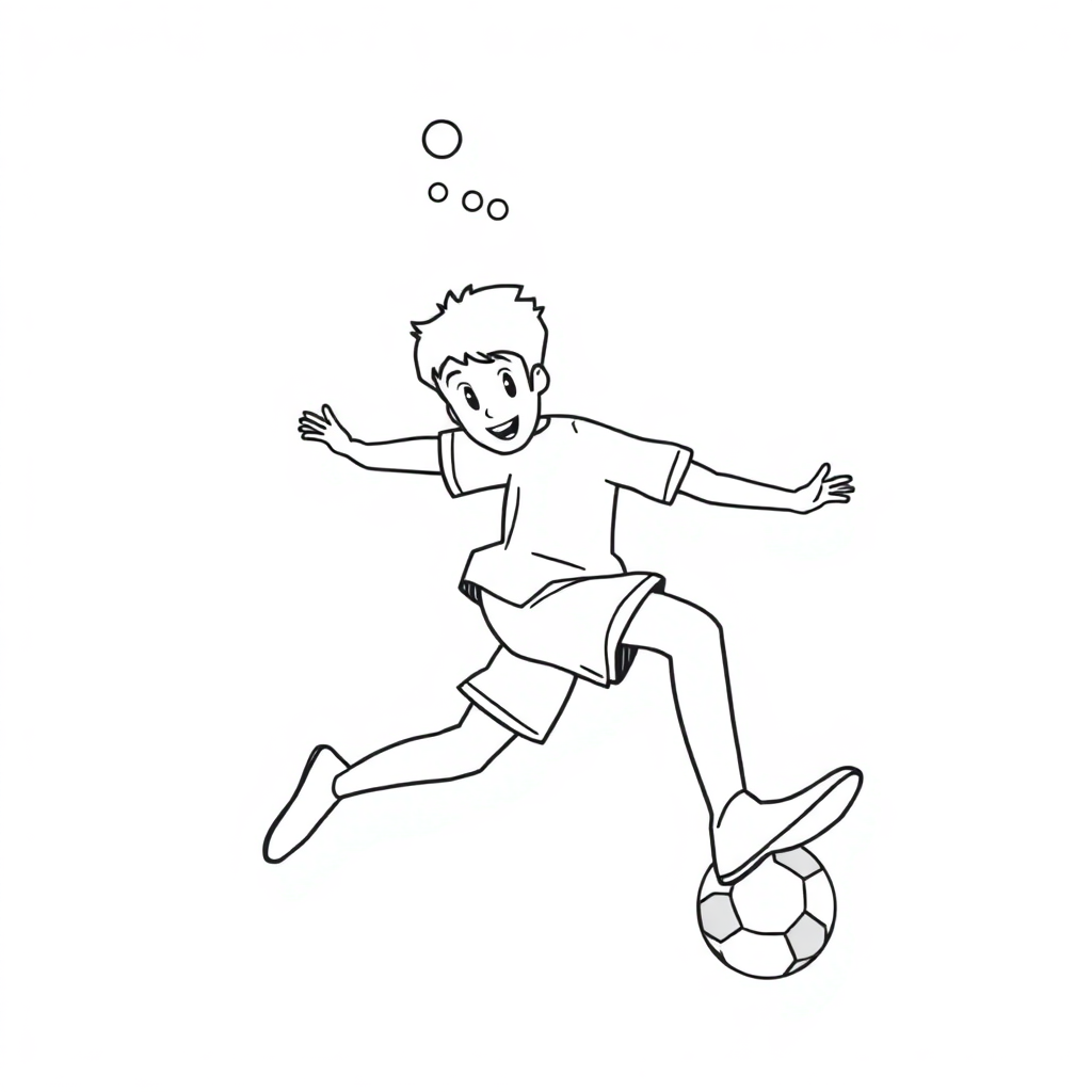 Soccer Player Underwater Coloring Page