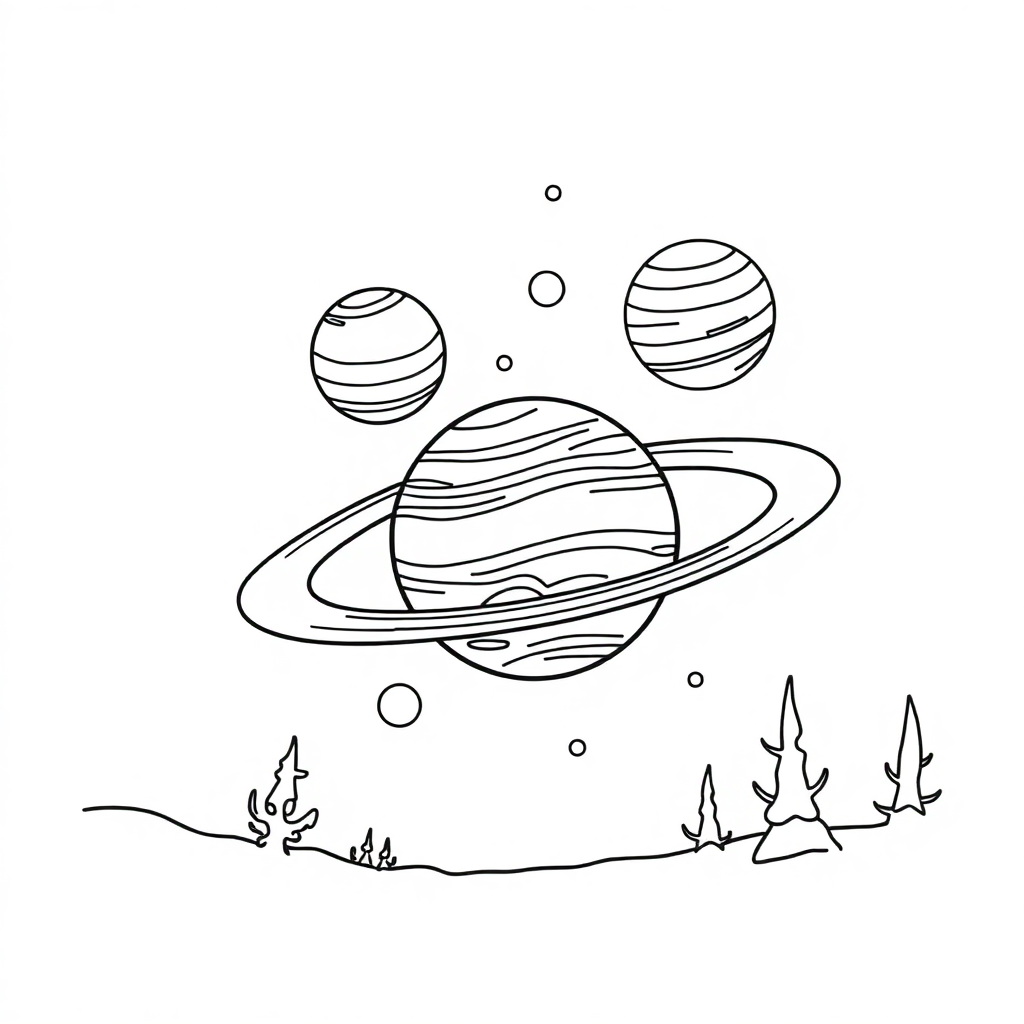 Solar System Planets In Winter Coloring Page