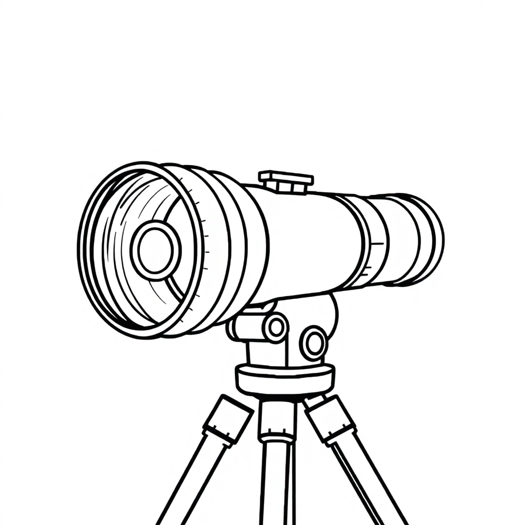 Space Telescope Coloring Page