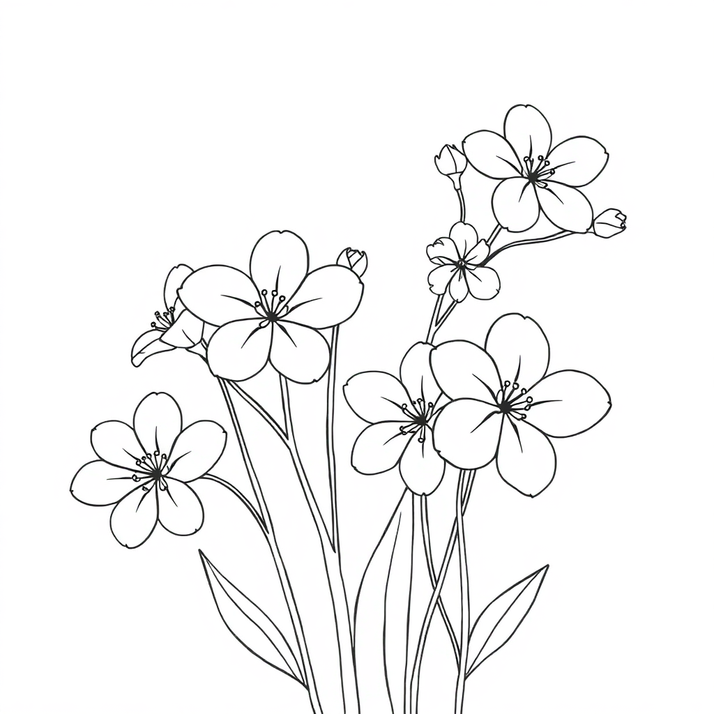 Spring Blossoms Coloring Page