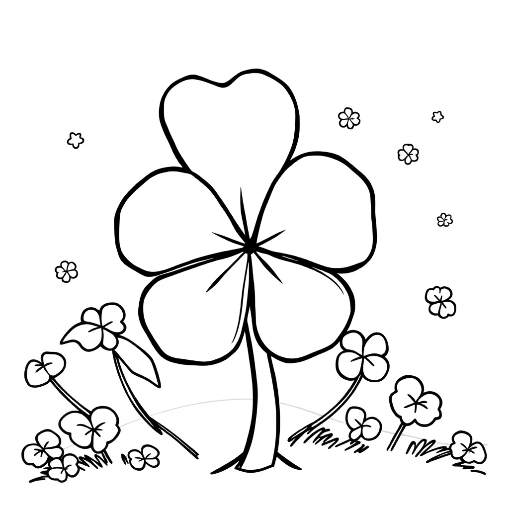 St Patricks Shamrock At Night Coloring Page