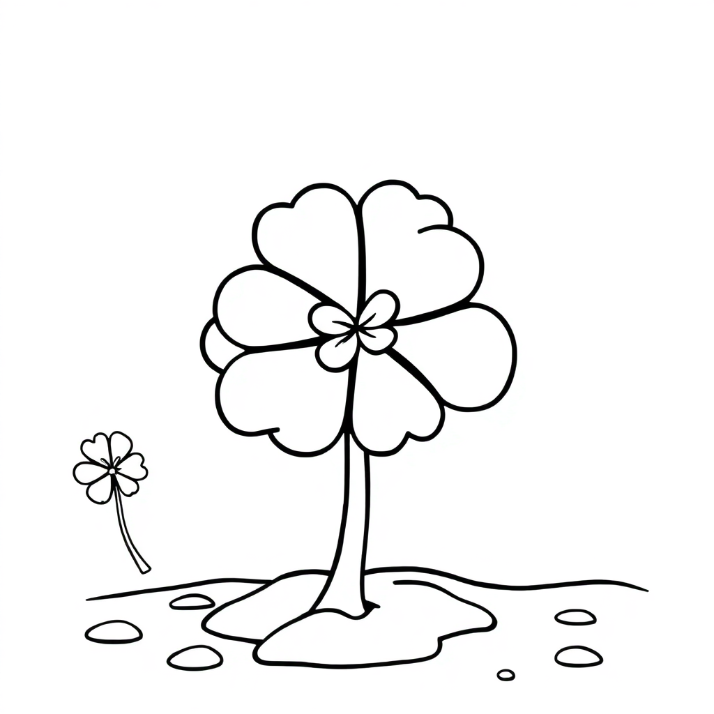 St Patricks Shamrock On Beach Coloring Page