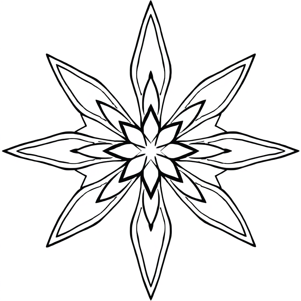 Star Pattern Tile Coloring Page
