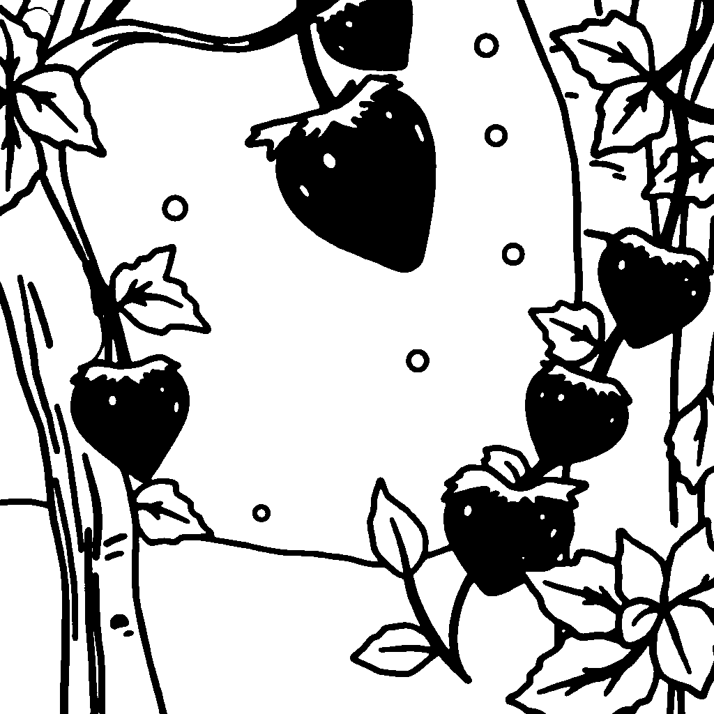 Strawberry In Winter Coloring Page