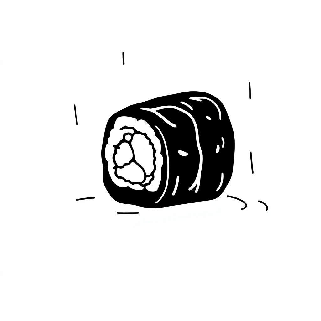 Sushi Roll In Rain Coloring Page