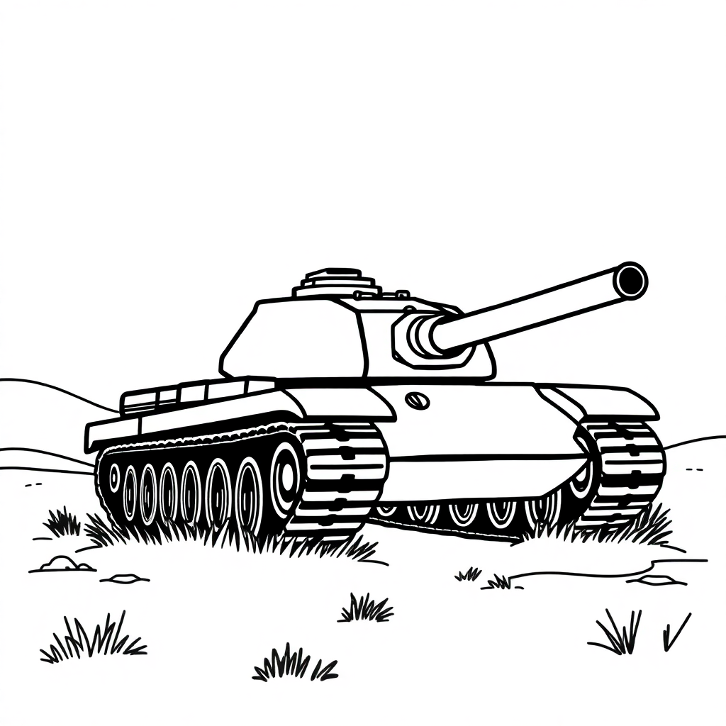 Tank At Night Coloring Page