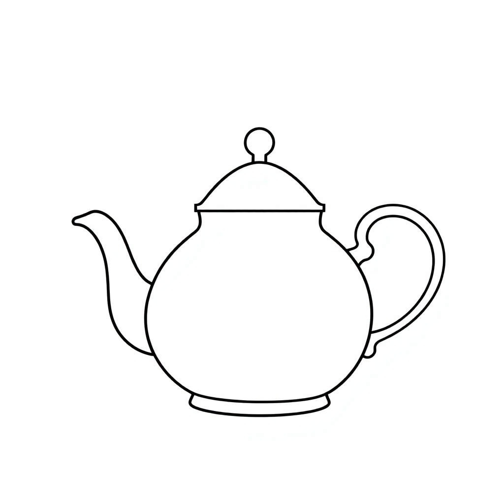 Tea Pot At Night Coloring Page