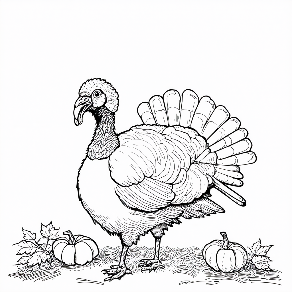 Thanksgiving Turkey Coloring Page