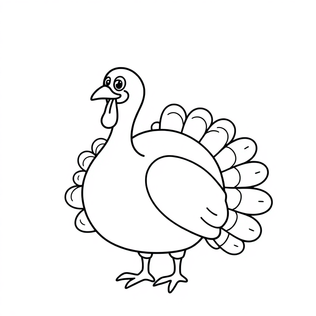 Thanksgiving Turkey In Space Coloring Page