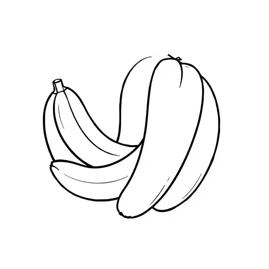 Tiny Banana Bunch Coloring Page