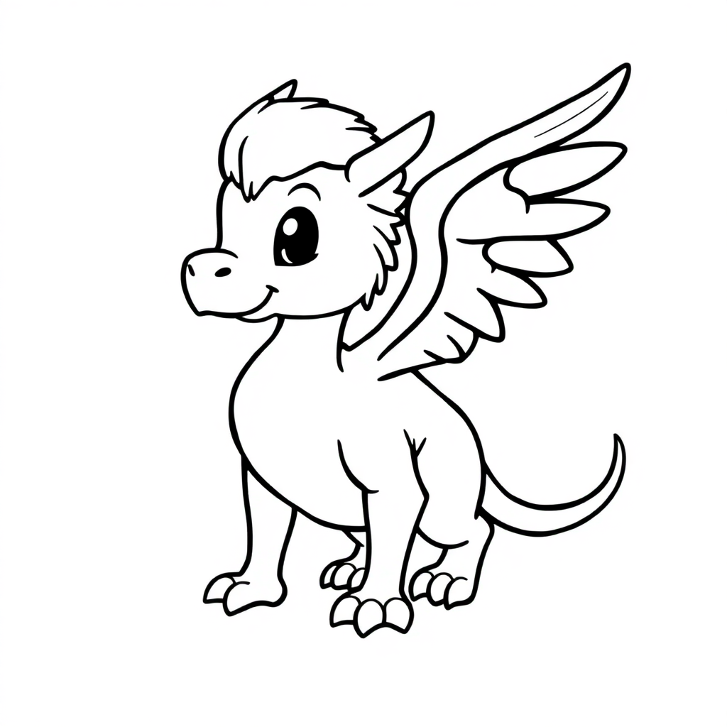 Tiny Griffin Creature Coloring Page