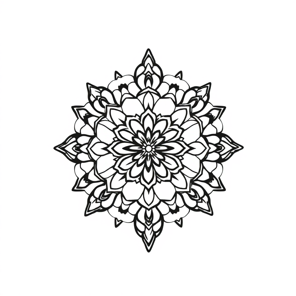 Tiny Heart Shaped Mandala Coloring Page