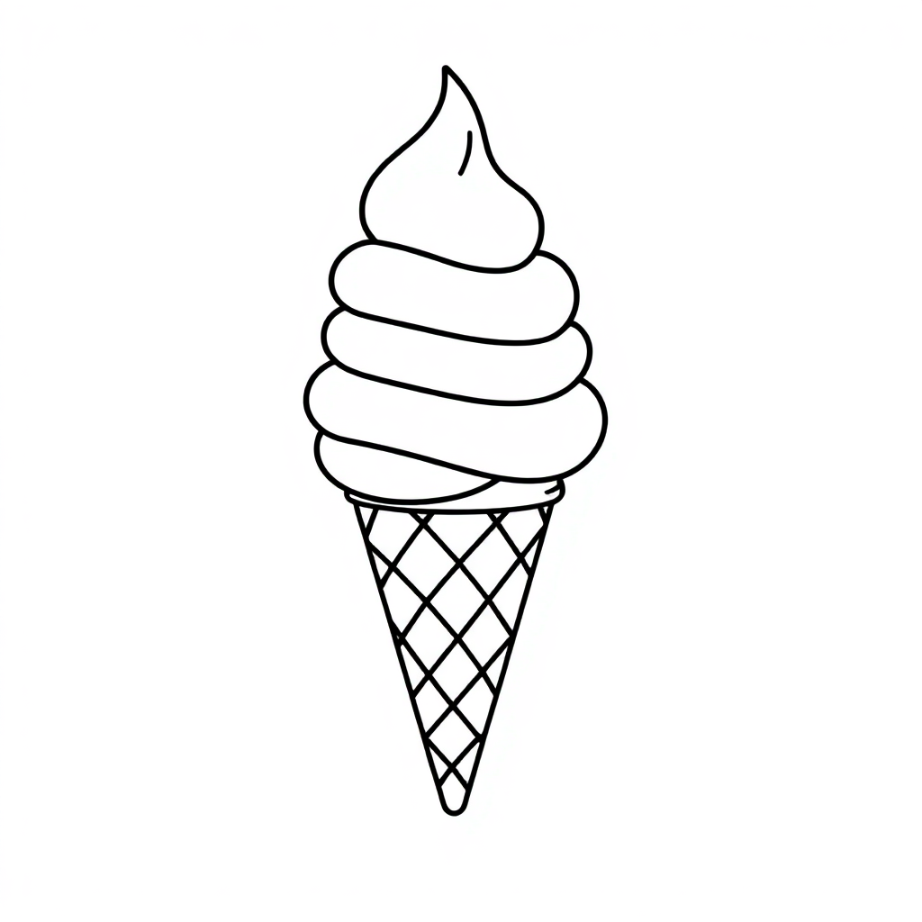 Tiny Ice Cream Cone Coloring Page