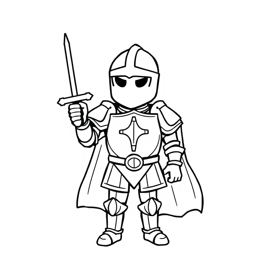 Tiny Knight In Armor Coloring Page