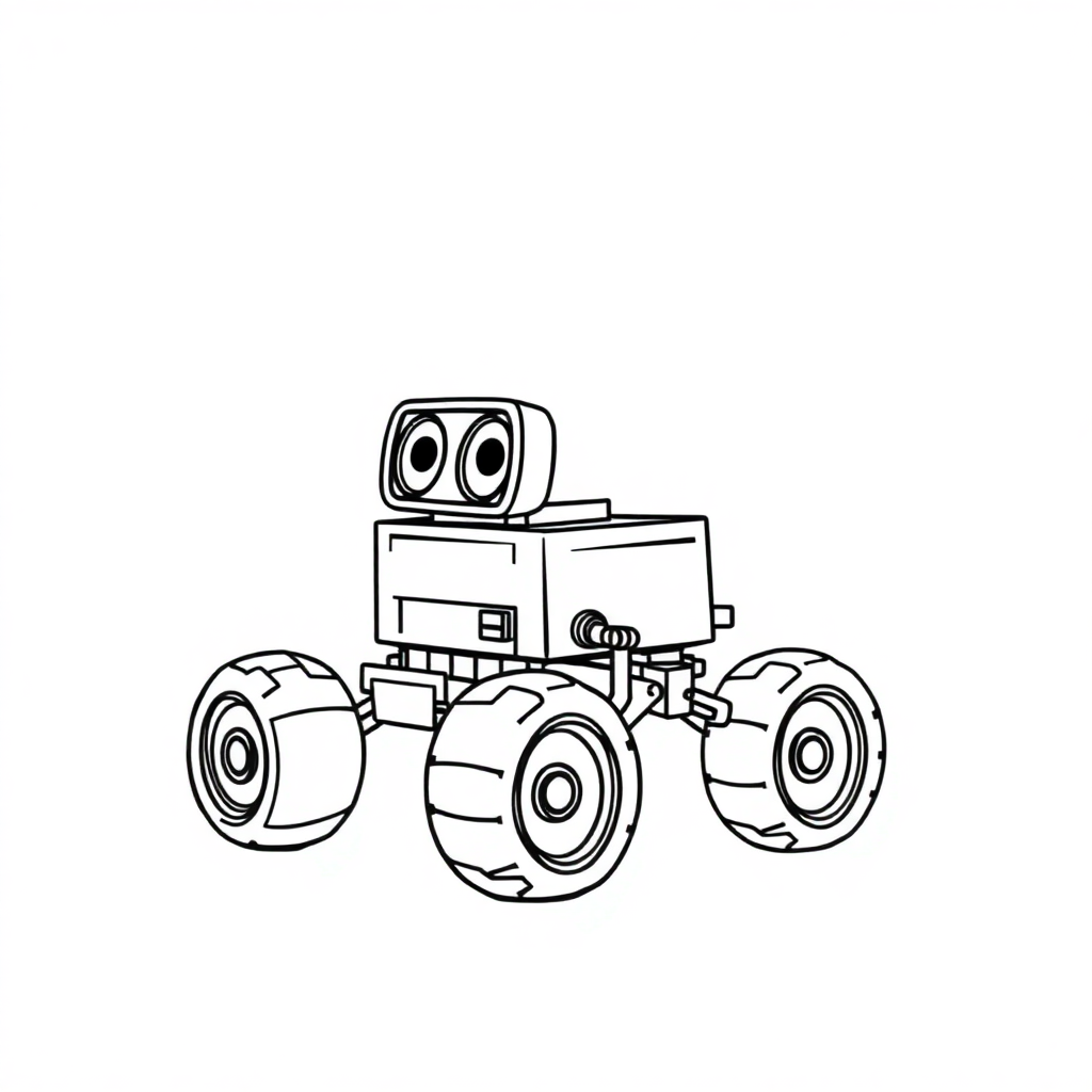 Tiny Mars Rover Coloring Page