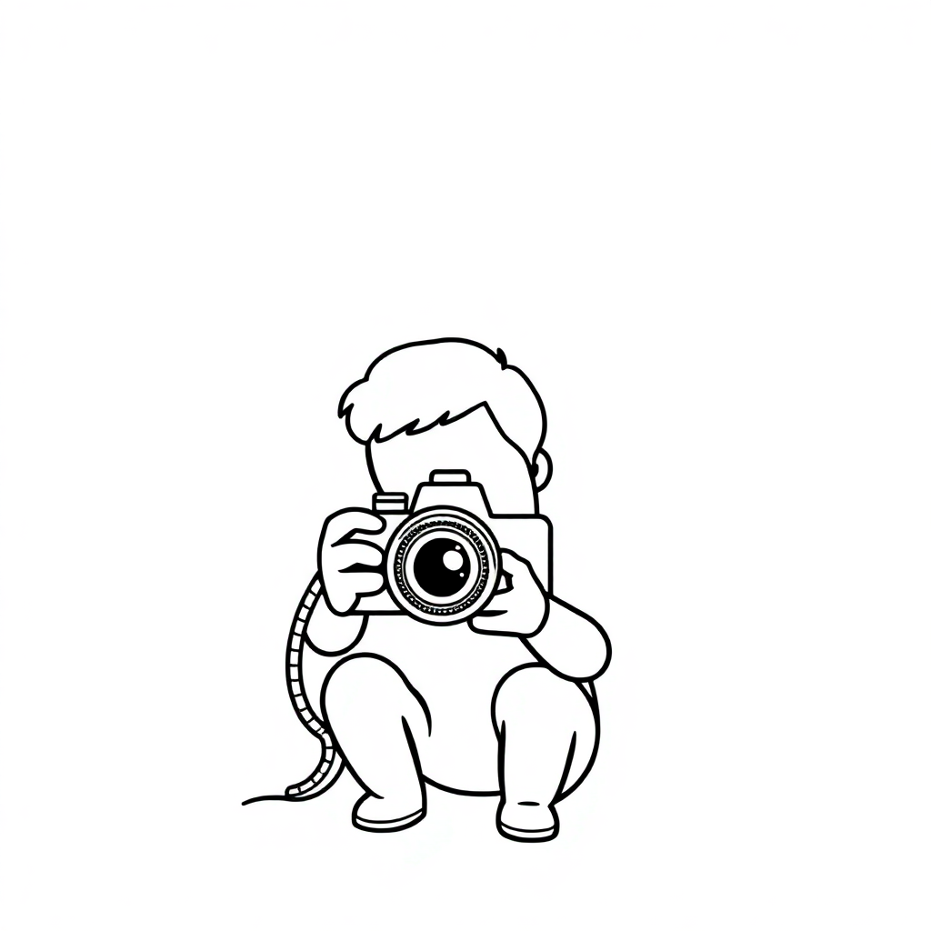 Tiny Photographer Coloring Page