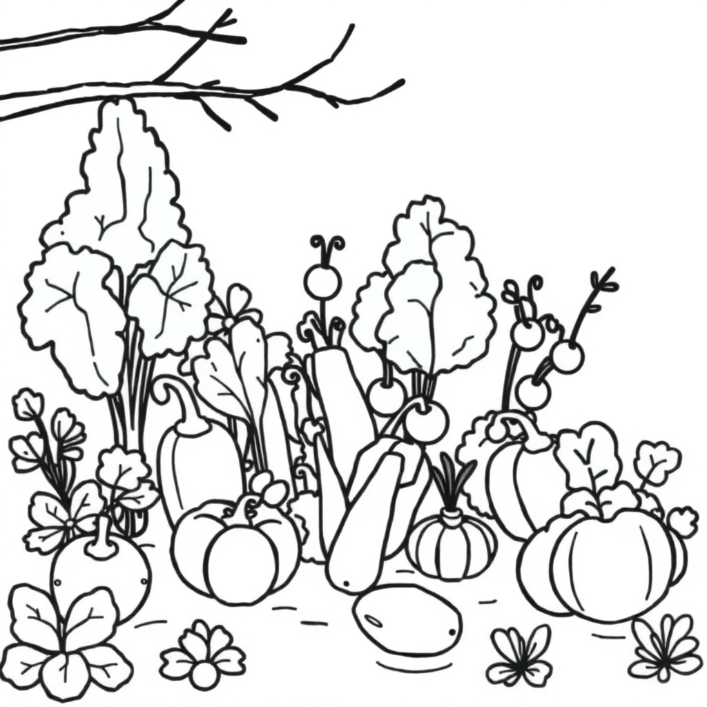 Vegetable Garden In Winter Coloring Page