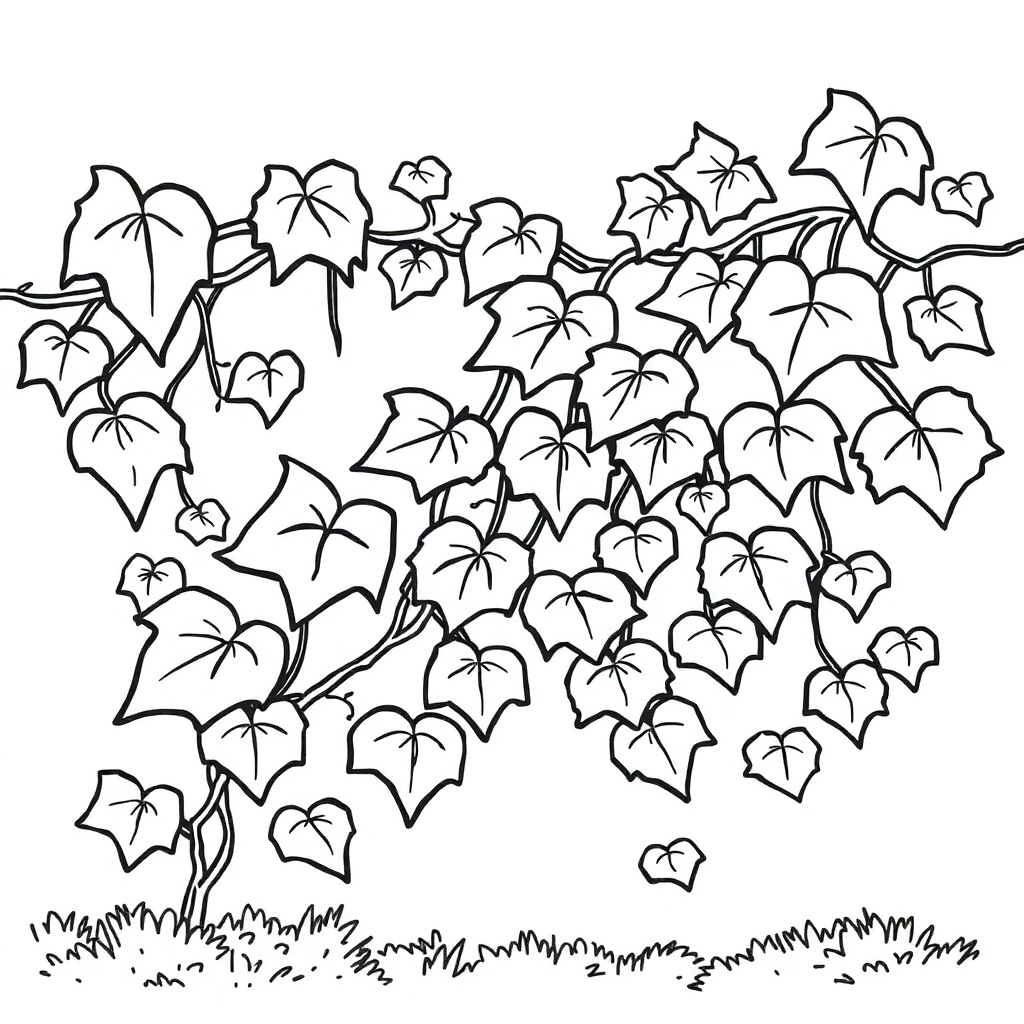 Vine With Leaves At Night Coloring Page