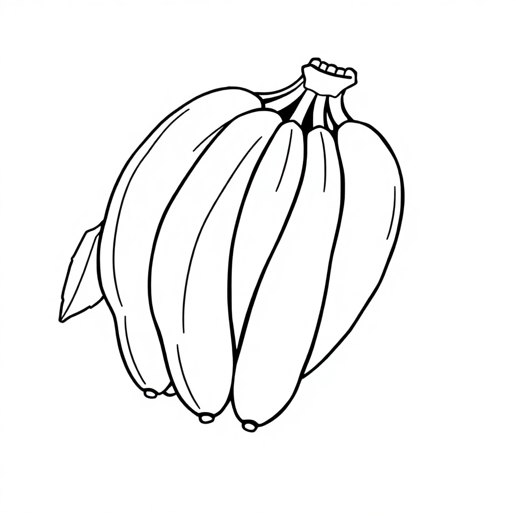 Vintage Banana Bunch Coloring Page