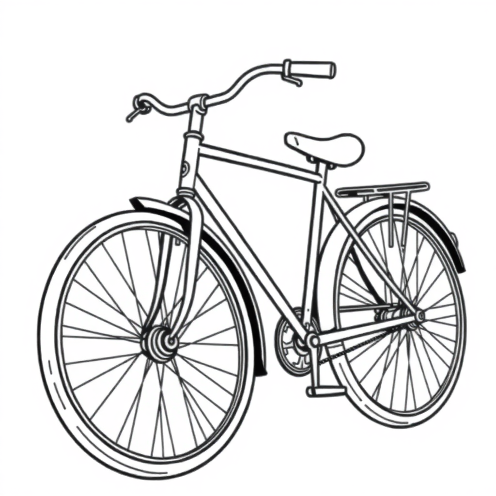Vintage Bicycle Coloring Page