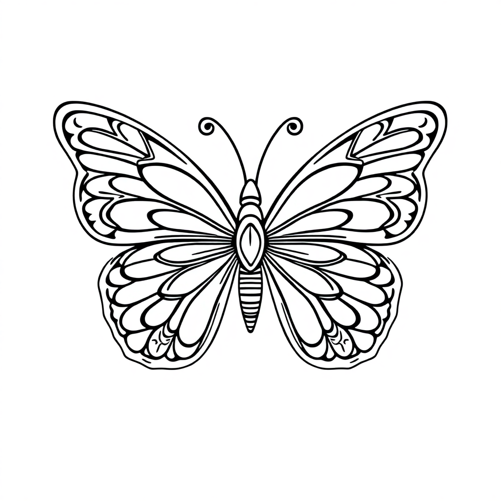 Vintage Butterfly Mandala Coloring Page