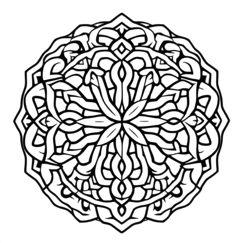Vintage Celtic Knot Mandala Coloring Page