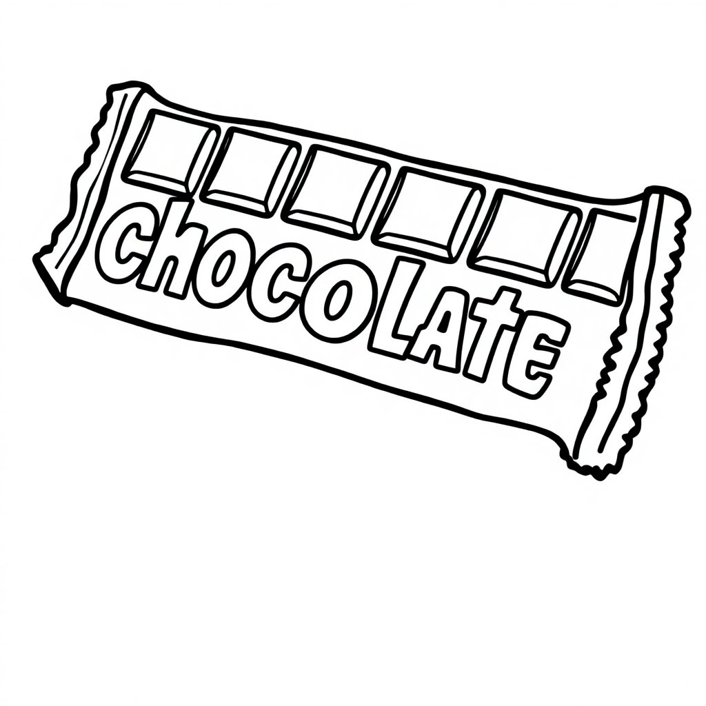Vintage Chocolate Bar Coloring Page