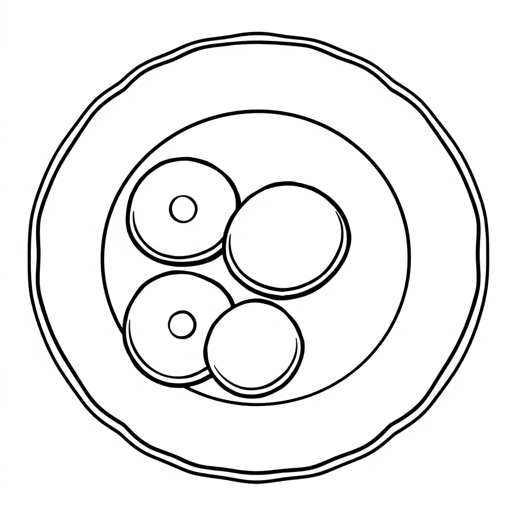 Vintage Cookies Plate Coloring Page