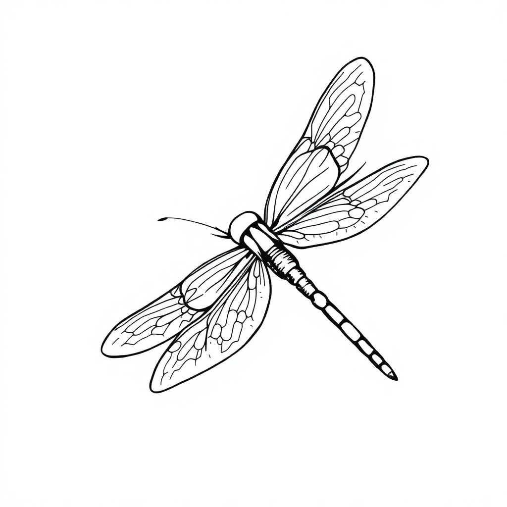 Vintage Dragonfly Coloring Page