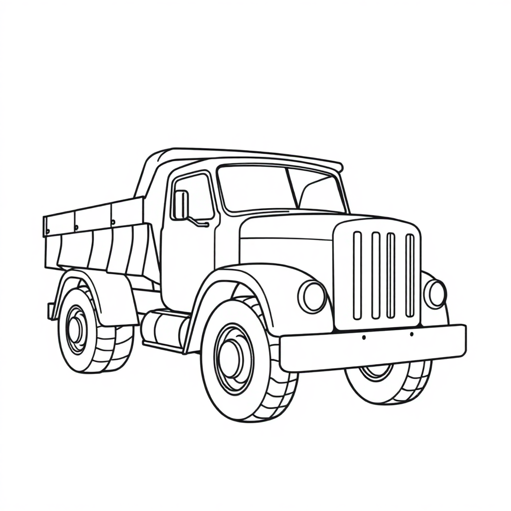 Vintage Dump Truck Coloring Page