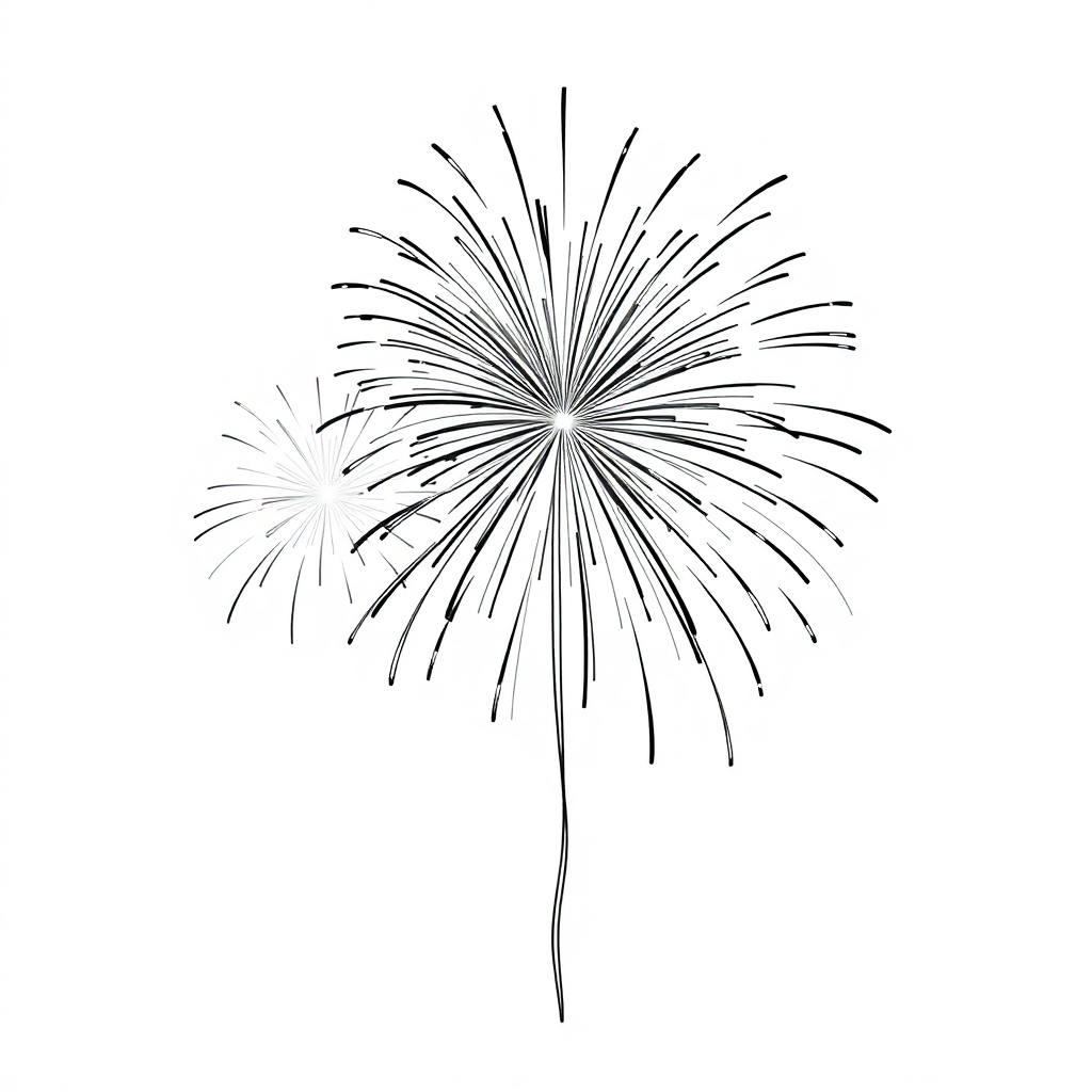 Vintage Fireworks Celebration Coloring Page