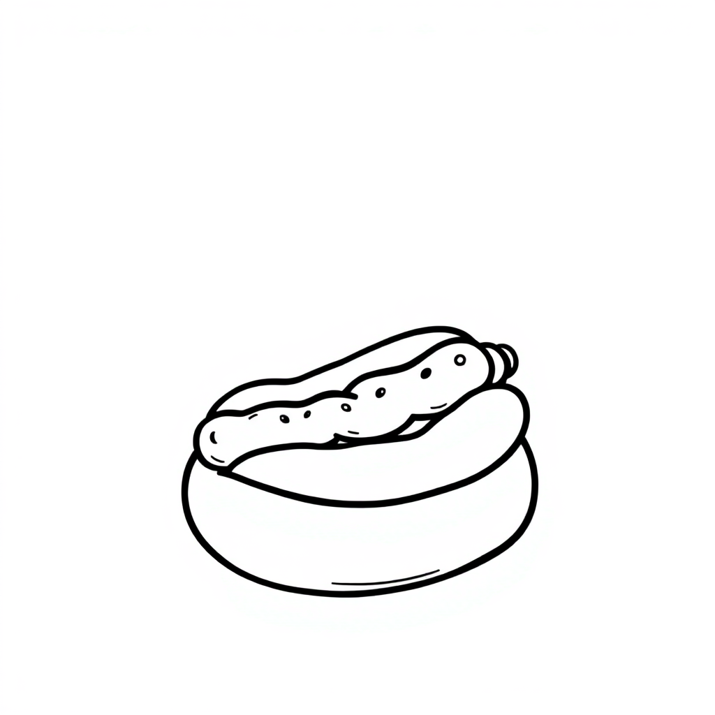 Vintage Hot Dog Coloring Page