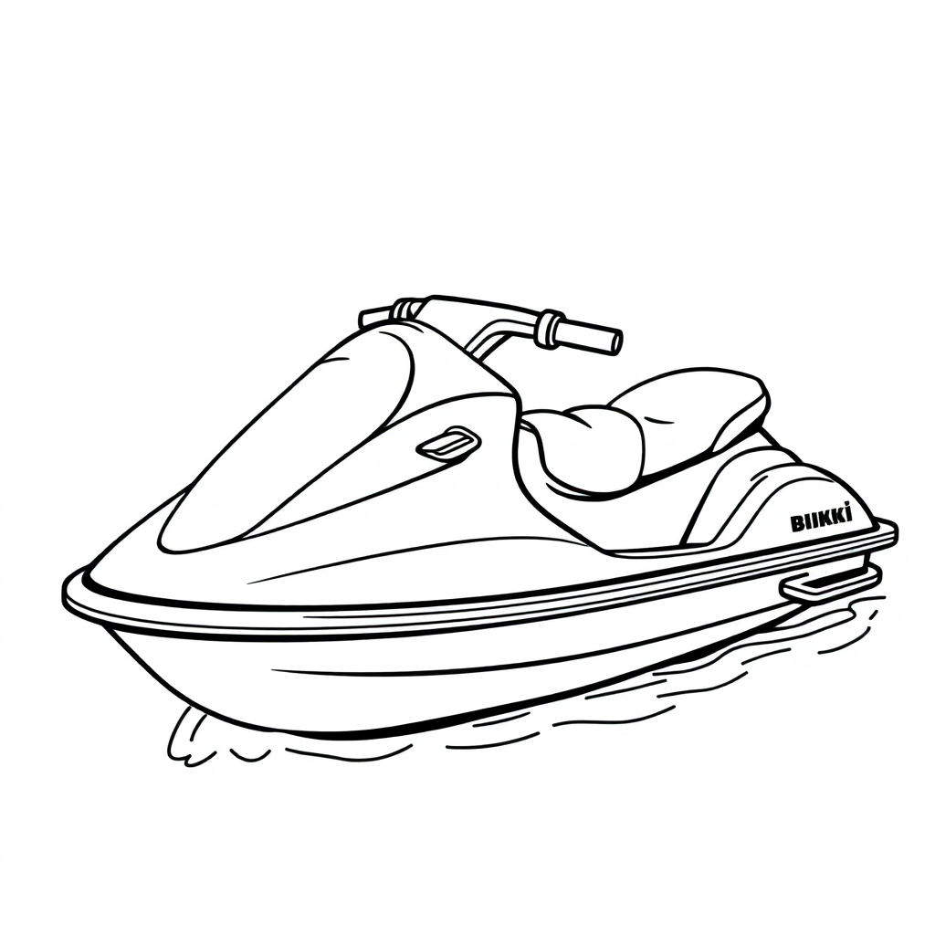 Vintage Jet Ski Coloring Page