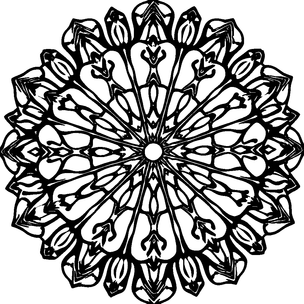 Vintage Kaleidoscope Mandala Coloring Page