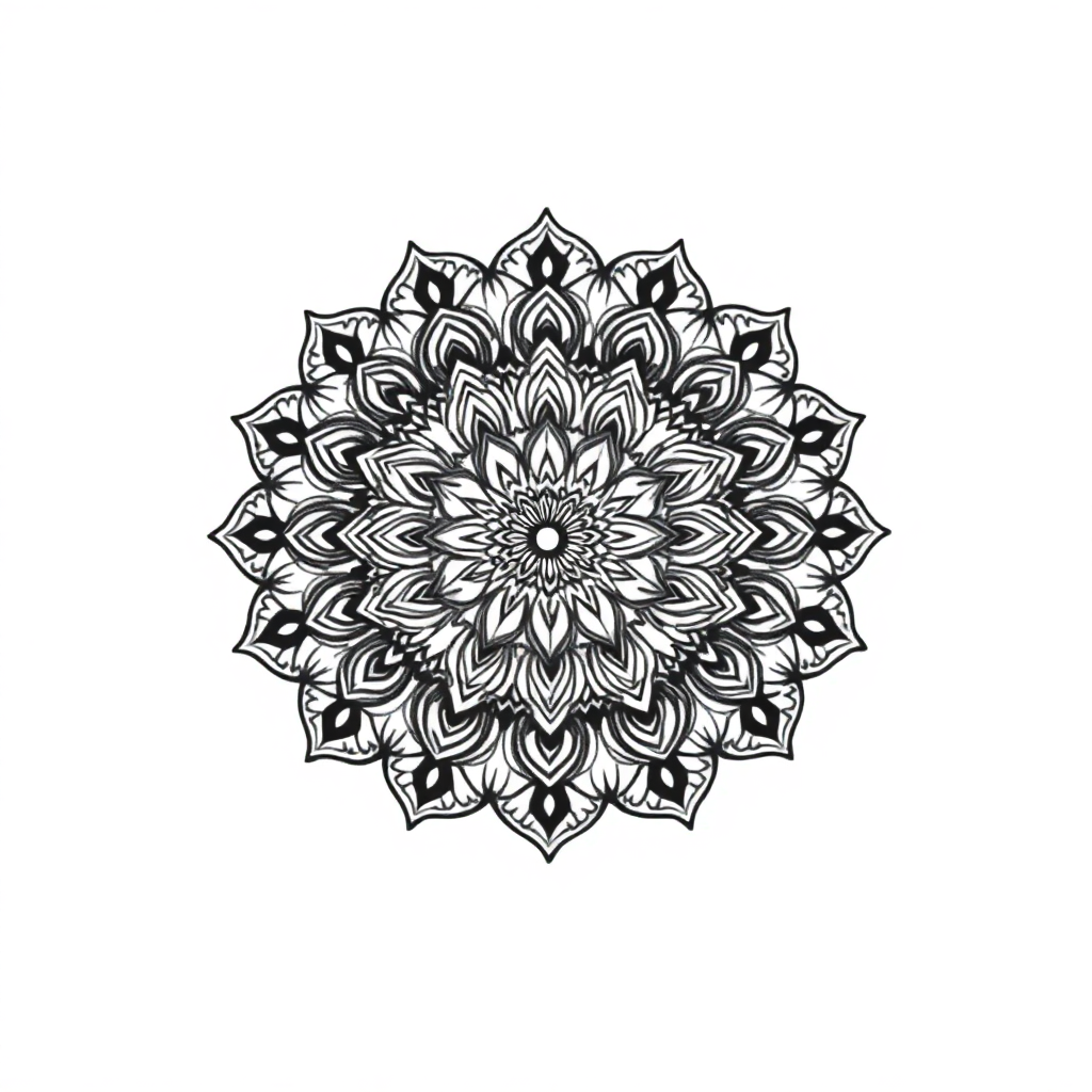 Vintage Lace Mandala At Sunset Coloring Page