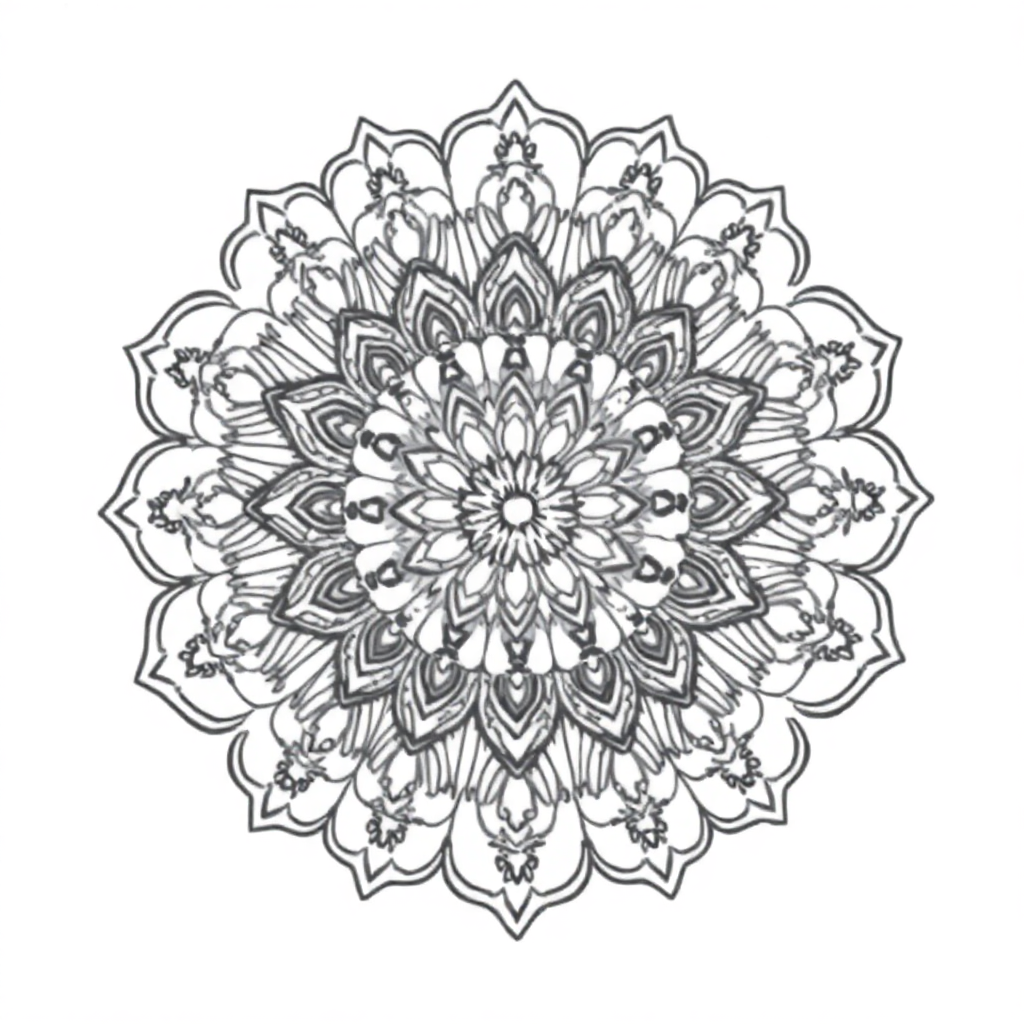 Vintage Lace Mandala Coloring Page