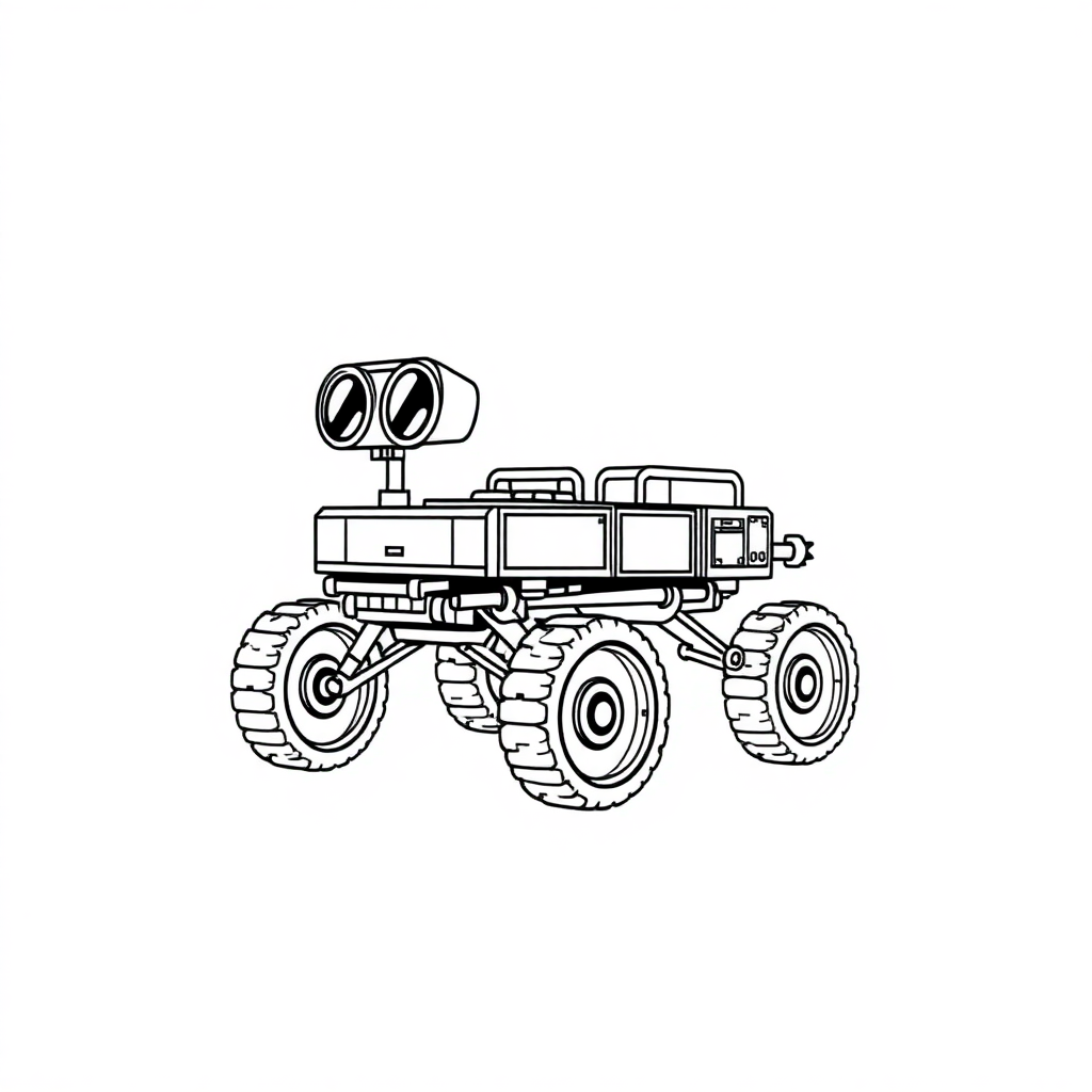 Vintage Mars Rover Coloring Page