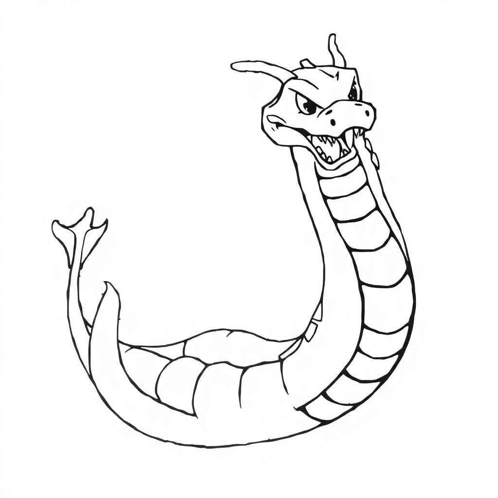 Vintage Sea Serpent Coloring Page