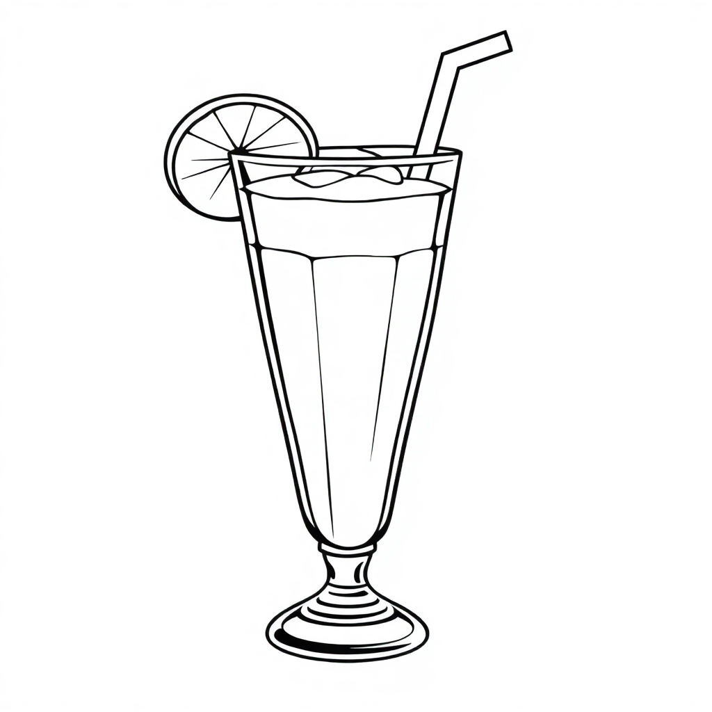 Vintage Smoothie Glass Coloring Page