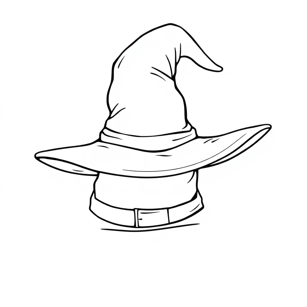 Vintage Witch Hat Coloring Page