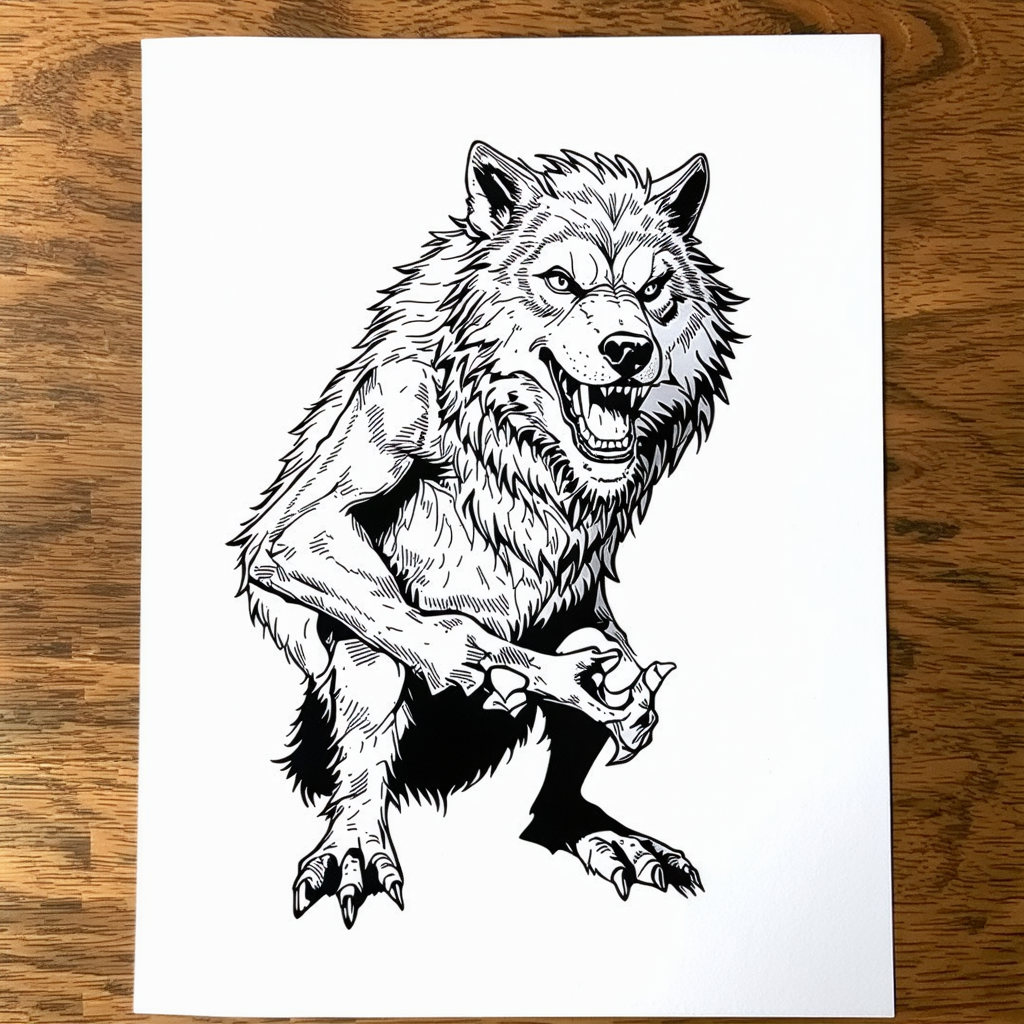 Werewolf Coloring Page