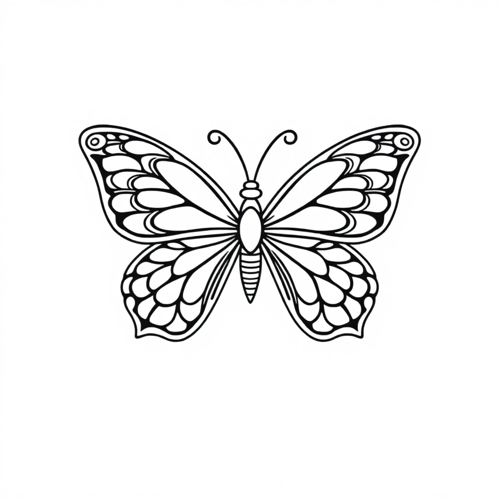 Wild Butterfly Mandala Coloring Page