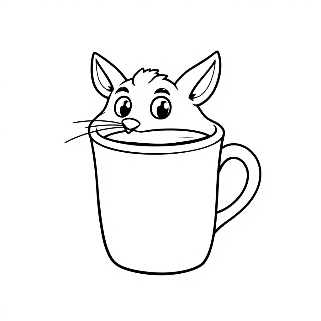Wild Coffee Cup Coloring Page