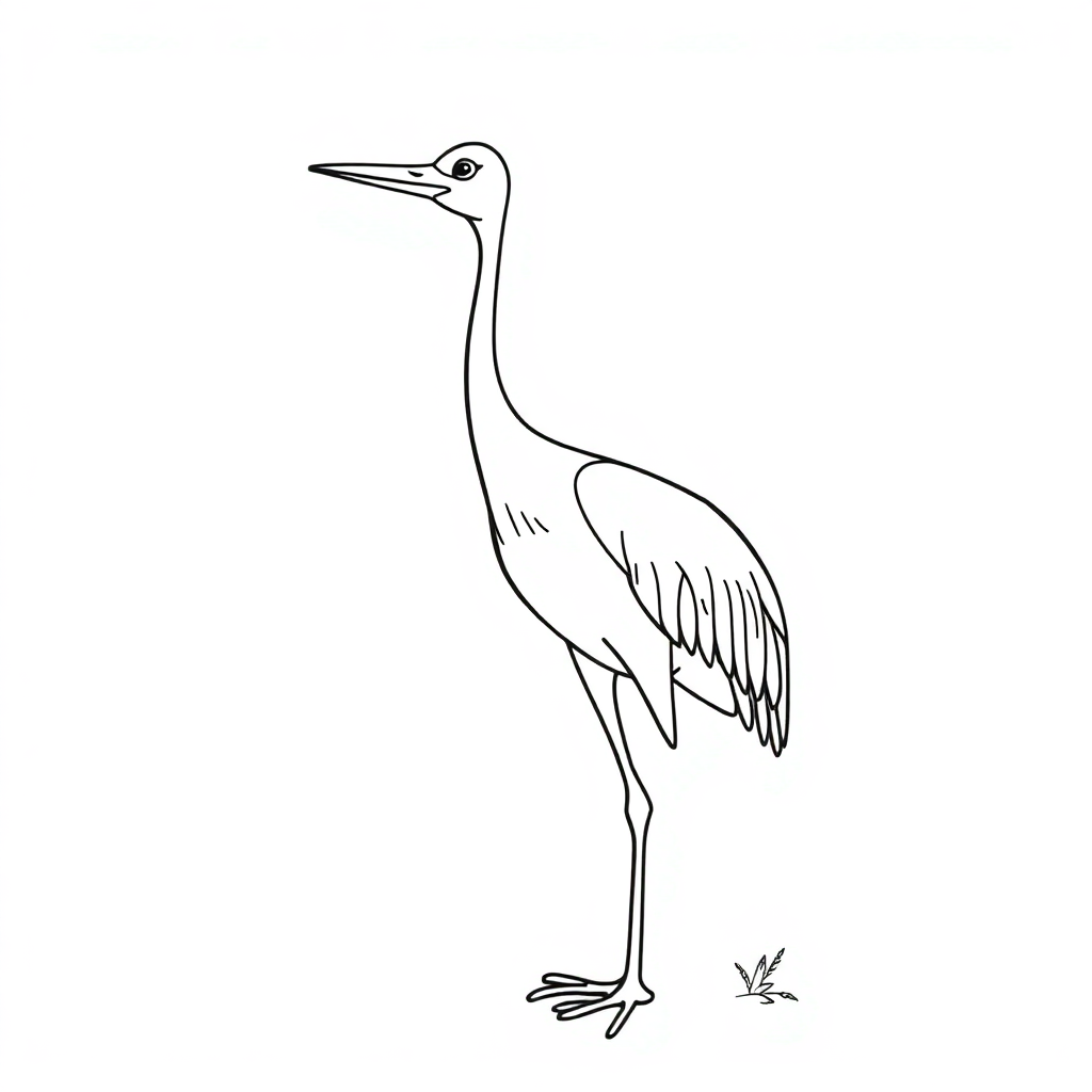 Wild Crane Lifting Coloring Page