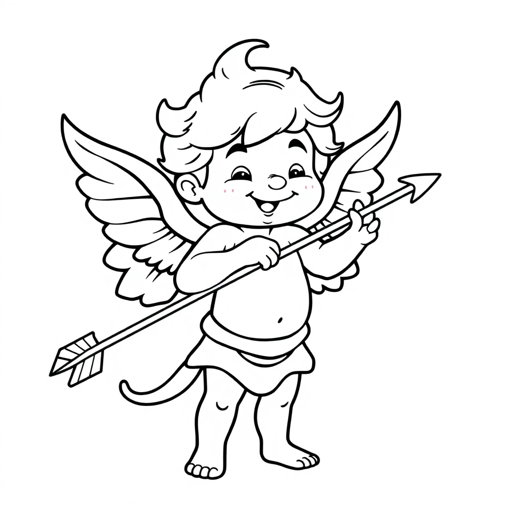 Wild Cupid With Arrow Coloring Page