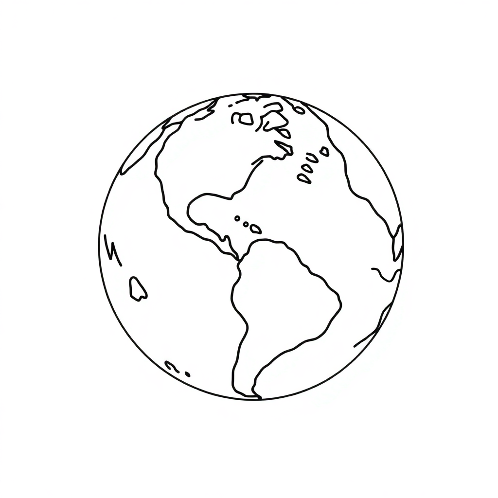 Wild Earth From Space Coloring Page